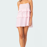 Dorothia Sheer Linen Look Mini Dress