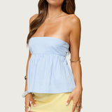 Maddie Strapless Striped Babydoll Top