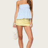 Maddie Strapless Striped Babydoll Top