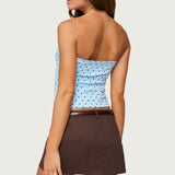 Polka Dot Built In Bra Tube Top