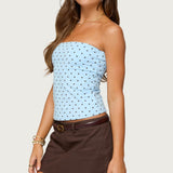 Polka Dot Built In Bra Tube Top