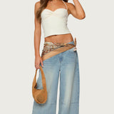 Zoee Twisted Textured Halter Top