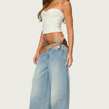 Zoee Twisted Textured Halter Top