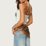 Zoee Twisted Textured Halter Top