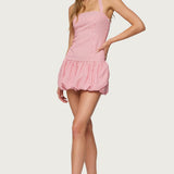 Pinstripe Bubble Skirt Mini Dress