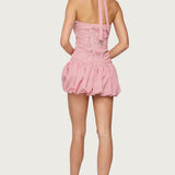 Pinstripe Bubble Skirt Mini Dress
