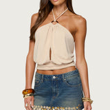 Khalia Backless Cut Out Halter Top