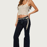 Onya Iridescent Sheer Knit Top