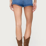 Grommet & Stud Denim Micro Shorts