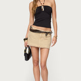 Carmel Bead Ruched Halter Top