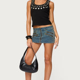 Ronan Zip Up Denim Mini Skort