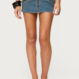 Ronan Zip Up Denim Mini Skort