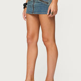 Ronan Zip Up Denim Mini Skort