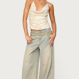 Reid Backless Sequin Cowl Neck Top