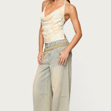 Reid Backless Sequin Cowl Neck Top