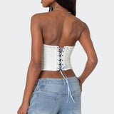 Mist Lacey Ribbon Corset