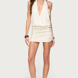 Adrian Knit Halter Mini Dress