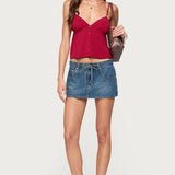 Kellyn Button Contrast Babydoll Top