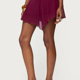 Sea Star Asymmetric Chiffon Mini Skirt