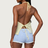Oliviana Linen Look Halter Top