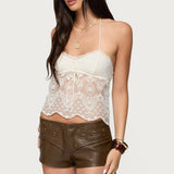 Amarie Sheer Lace Halter Top