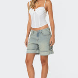 Semi Sheer Linen Look Corset