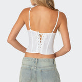 Semi Sheer Linen Look Corset