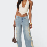 Open Back Triangle Halter Top