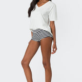 Loose Fit V Neck T Shirt
