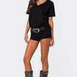 Margie Low Rise Denim Micro Shorts