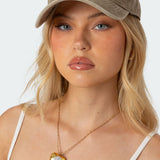 Embroidered Bow Washed Baseball Cap
