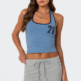 76 Striped Halter Top