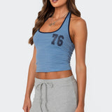 76 Striped Halter Top