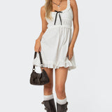 Eyelet Frill Mini Dress
