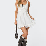 Eyelet Frill Mini Dress