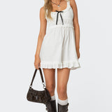 Eyelet Frill Mini Dress