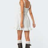 Eyelet Frill Mini Dress