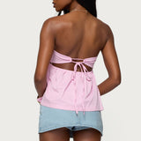 Maddie Strapless Striped Babydoll Top