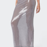 Riki Sheer Sequin Maxi Skirt