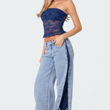 Ballet Sheer Lace Tube Top