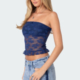 Ballet Sheer Lace Tube Top
