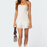 Livia Lacey Cotton Scrunch Mini Dress
