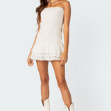Livia Lacey Cotton Scrunch Mini Dress