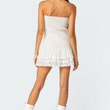 Livia Lacey Cotton Scrunch Mini Dress