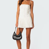Perri Pleated Corset Mini Dress