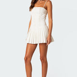Perri Pleated Corset Mini Dress