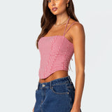 Pippa Gingham Lace Up Corset