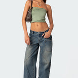 Lace Patchwork Tube Top