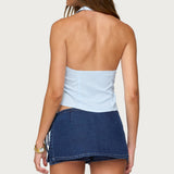 Debra Tailored Pinstripe Button Up Top