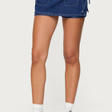 Giselle Wrap Denim Mini Skort
